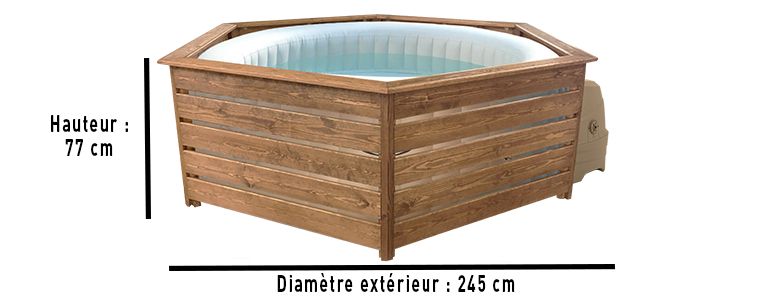 Habillage en bois pour spa gonflable rond et carré – ø 180 cm - DecorSpa