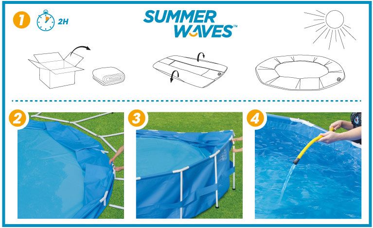 Consignes de montage de la piscine tubulaire Summerwaves