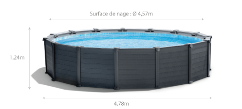 dimensions de la piscine intex graphite