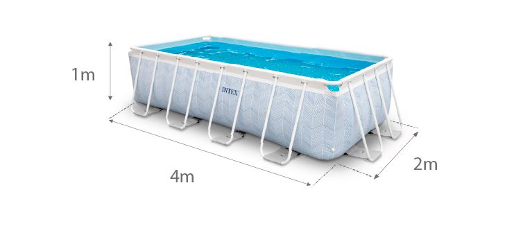 Dimensions de la piscine Intex prism chevron 4 x 2 x 1 m