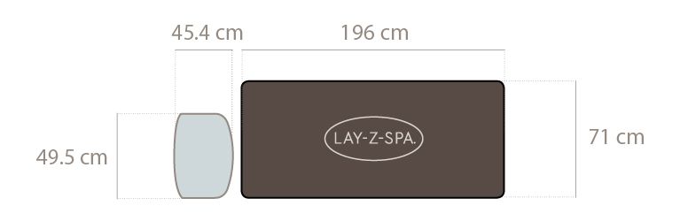 Dimensions du spa lay-z-spa dominica bestway