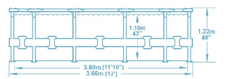 Dimensions de la piscine Steel Pro Max